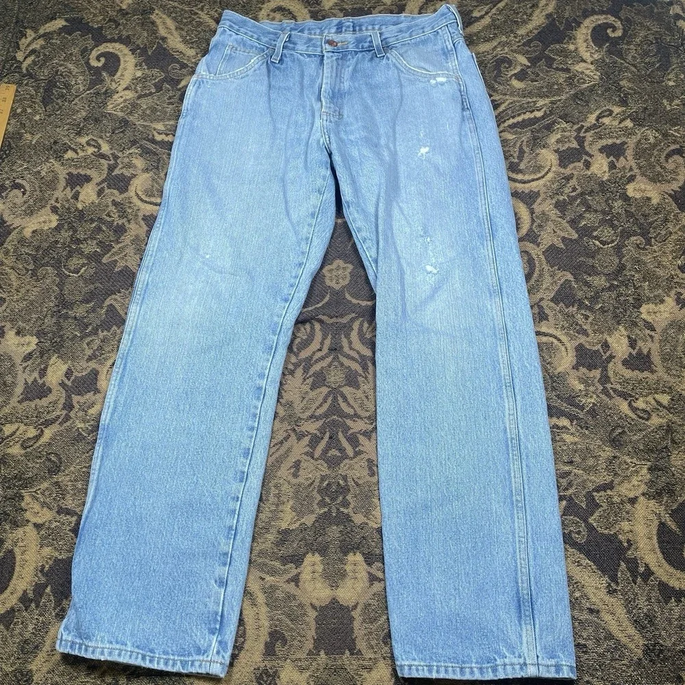 Vtg Round House Jeans Mens Size 34x32 Blue Light Denim Pants Made In USA